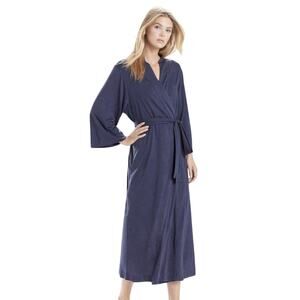Natori Shangri-La Tencel Robe Women’s Size Medium Modal Blue Kimono Sleepwear
